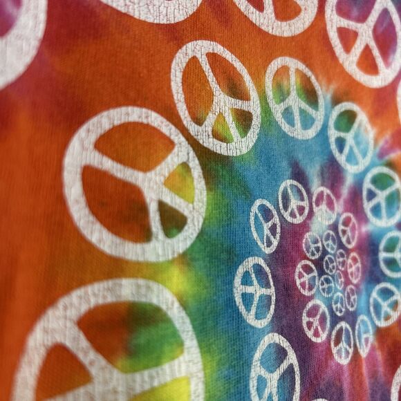 Vintage Liquid Blue Tie Dye Shirt Men's Size 2XL Hippie Retro Rainbow Spiral - Picture 10 of 12